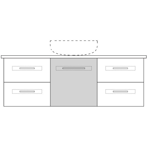 Marquis Gold Wall Hung Vanity