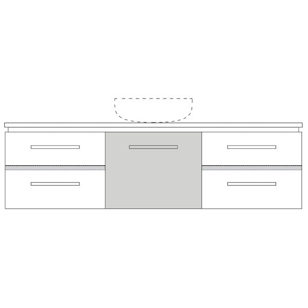 Marquis Riviera12 Wall Hung Vanity - 1500mm Centre Bowl - 1 door 4 drawer | The Blue Space