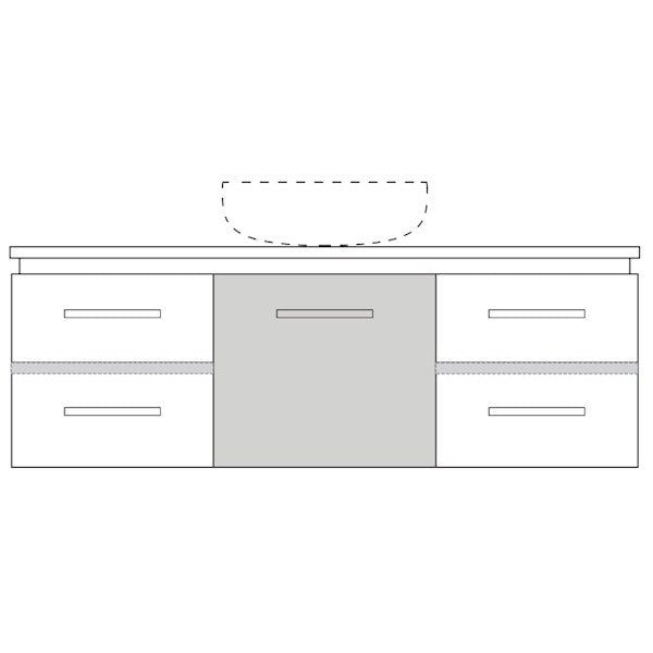 Marquis Riviera9S Wall Hung Vanity - 1200mm Centre Bowl - 1 door 4 drawer | The Blue Space