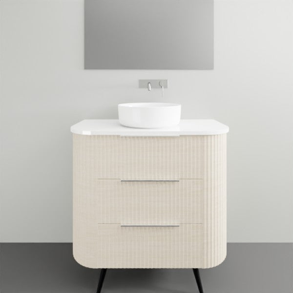 Marquis Shore Floor Standing Vanity on Legs with Symphony Solid Surface Top and Basin