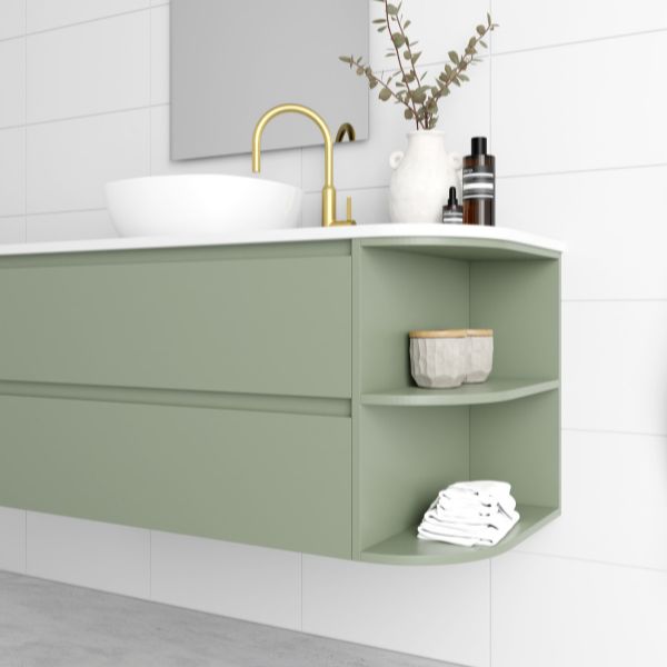 Marquis Avion, Avion4, 1200mm One Shelf End Curved Wall Hung Vanity Side - The Blue Space