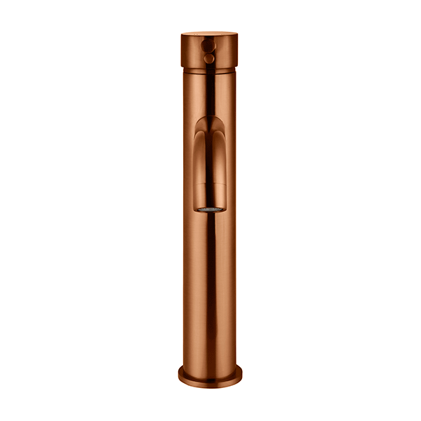 Meir Round Tall Lustre Bronze Basin Mixer with Curved Spout