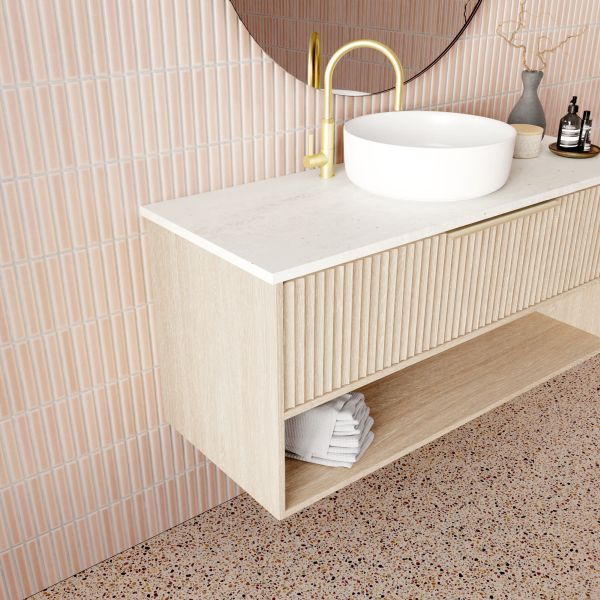 Marquis Merewether Wall Hung 1200mm Centre Bowl Vanity Side | The Blue Space