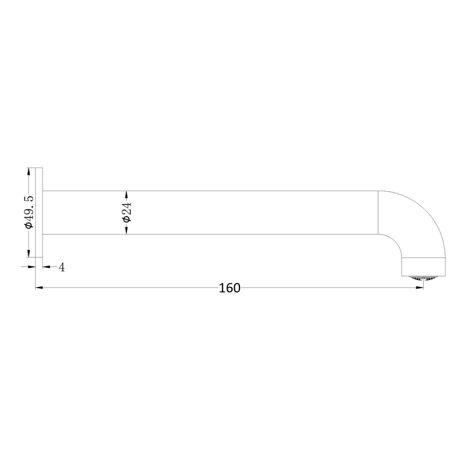 Nero Mecca Basin/Bath Spout Only 160mm Brushed Gold