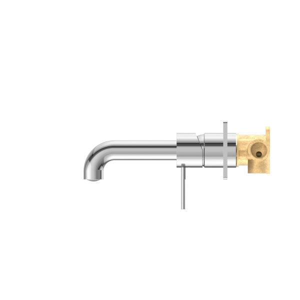 Nero Mecca Wall Basin Mixer 230mm Spout Chrome Side View | The Blue Space