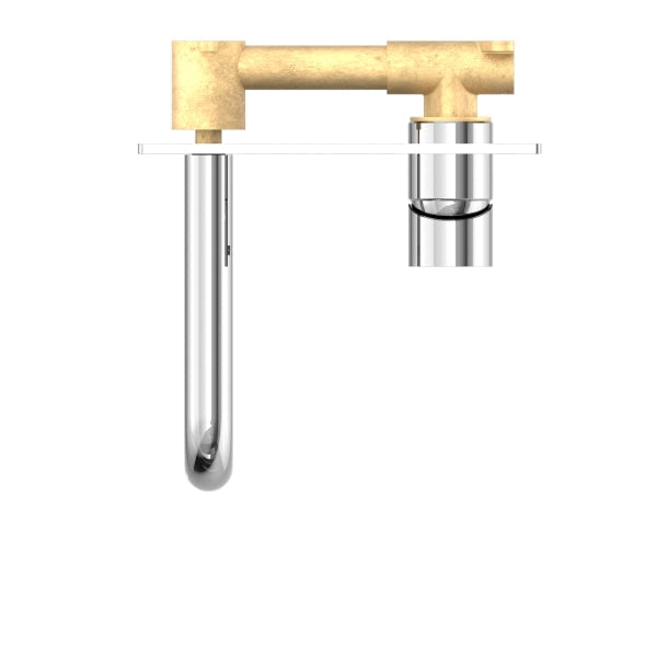 Nero Mecca Wall Basin Mixer 230mm Spout Chrome Top View | The Blue Space