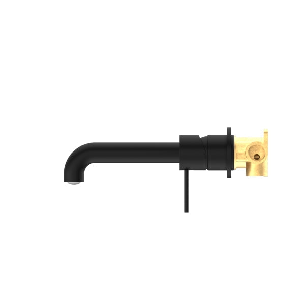 Nero Mecca Wall Basin/Bath Mixer Separate Back Plate 185mm Matte Black