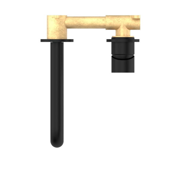 Nero Mecca Wall Basin/Bath Mixer Separate Back Plate 185mm Matte Black