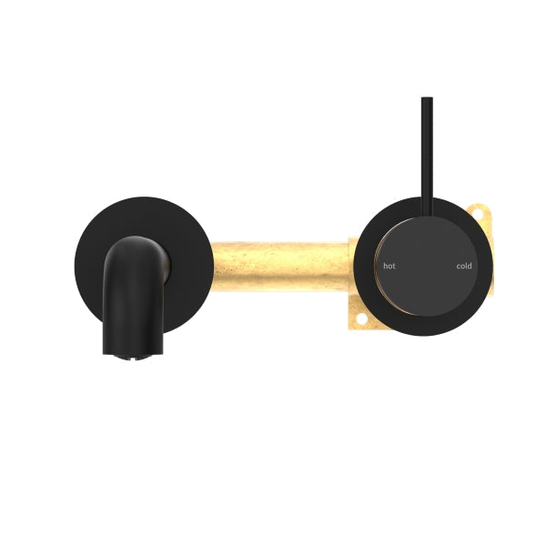 Mecca Wall Basin Mixer Sep BP Handle Up 160mm Sp Matte Black - The Blue Space