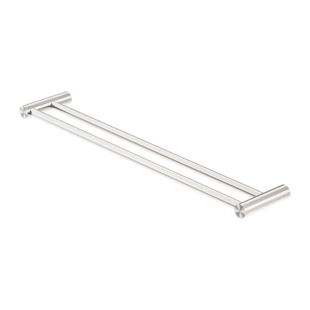 Nero New Mecca Double Towel Rail 800mm Brushed Nickel