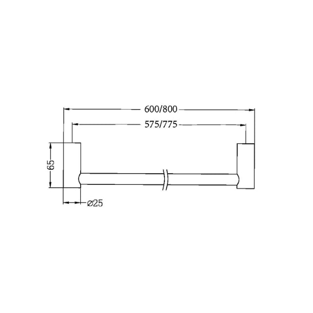 Nero New Mecca Single Towel Rail 600mm Brushed Gold