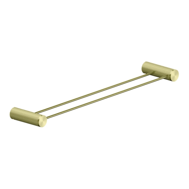 Nero Opal Double Towel Rail 800mm Brushed Gold