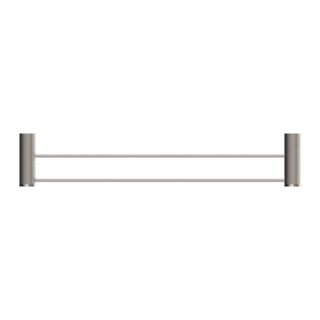 Nero Opal Double Towel Rail 800mm Brushed Nickel