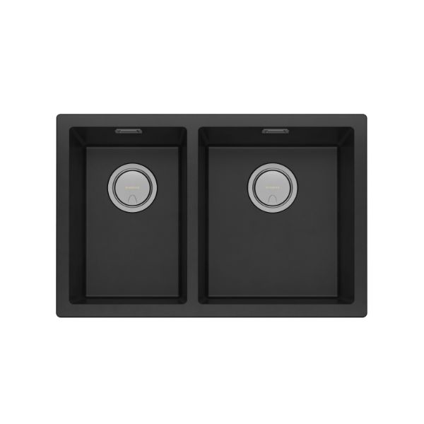 Phoenix 5000 Series 1-3/4 Bowl Quartz Resin Sink 713 x 466mm Matte Black