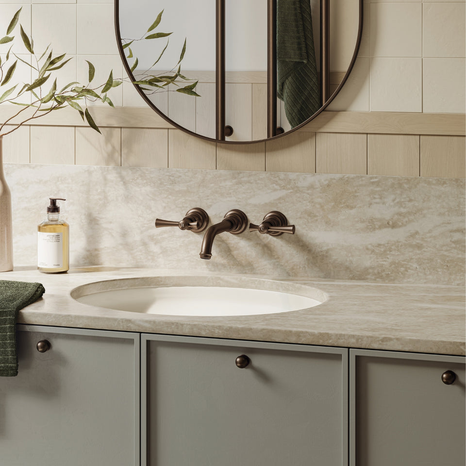 Phoenix Cromford Wall Basin / Bath Tap Set - Brushed Bronze