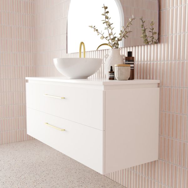 Marquis Riviera8S Wall Hung Vanity - 1200mm Centre Bowl - 2 drawer Profile | The Blue Space