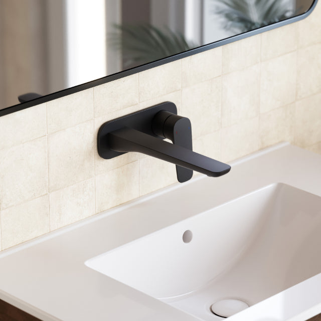 Caroma Contura II 180mm Wall Basin/Bath Mixer - Matte Black