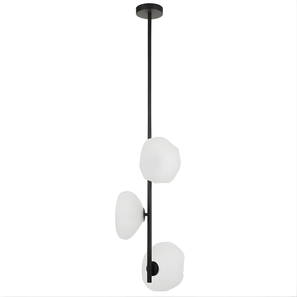 Telbix Zecca 3 Light Vertical Pendant Light G9 Black Frost