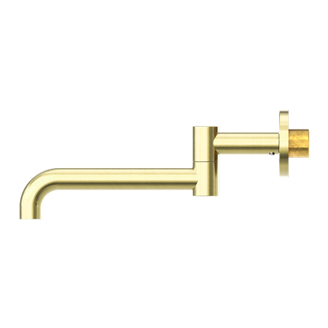 Nero Mecca Wall Mounted Swivel Basin/Bath Spout 225mm Brushed Gold