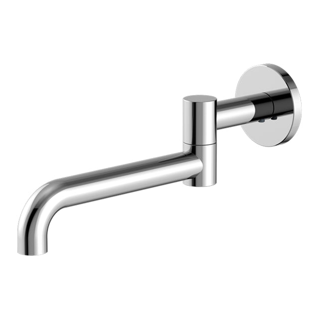 Nero Mecca Wall Mounted Swivel Basin/Bath Spout 225mm Chrome