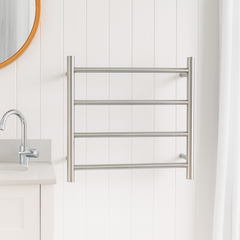 Thermogroup 4 Bar Thermorail Round Heated Towel Ladder 550mm Brushed Stainless Steel