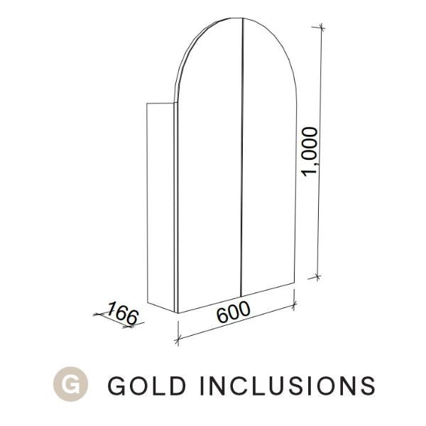 Timberline Church Shaving Cabinet 600mm