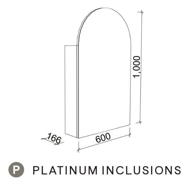 Timberline Church Shaving Cabinet 600mm