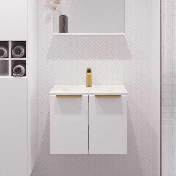 Timberline Florida Ensuite Wall Hung Ensuite Vanity in Satin White - Sizes 600, 900, 1200 - The Blue Space