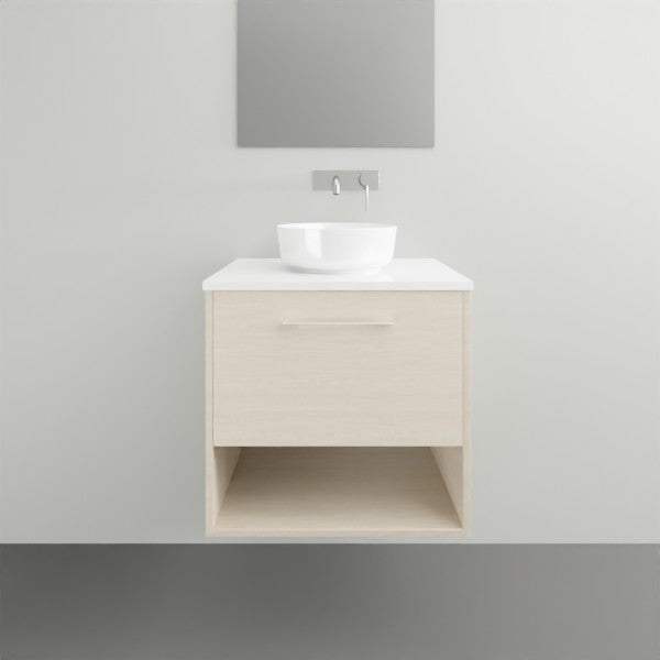 Timberline Kansas Wall Hung Vanity with Above Counter Basin - 600mm Single Basin | The Blue Space