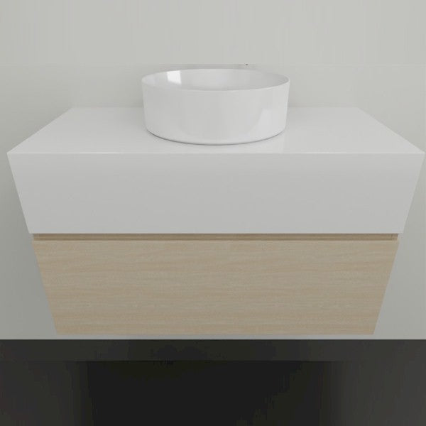 Timberline Kingsley Wall Hung Vanity with SilkSurface Box Top and Above Counter Basin