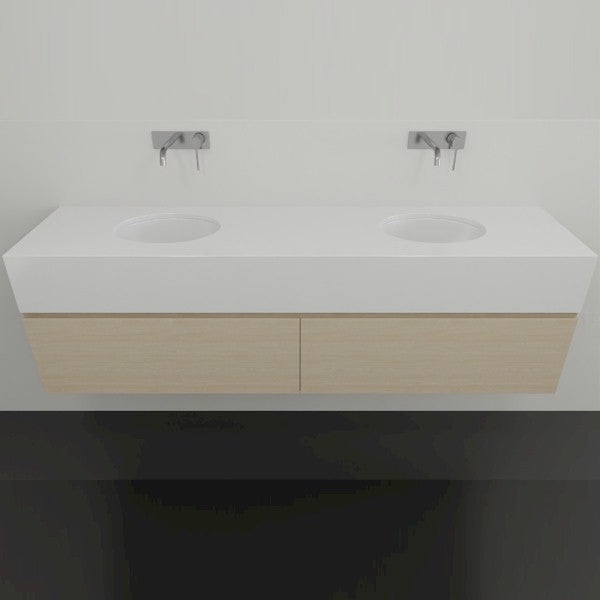 Timberline Kingsley Wall Hung Vanity with SilkSurface Box Top and Under Counter Basin