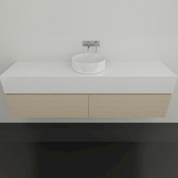 Timberline Kingsley Wall Hung Vanity with SilkSurface Box Top and Above Counter Basin