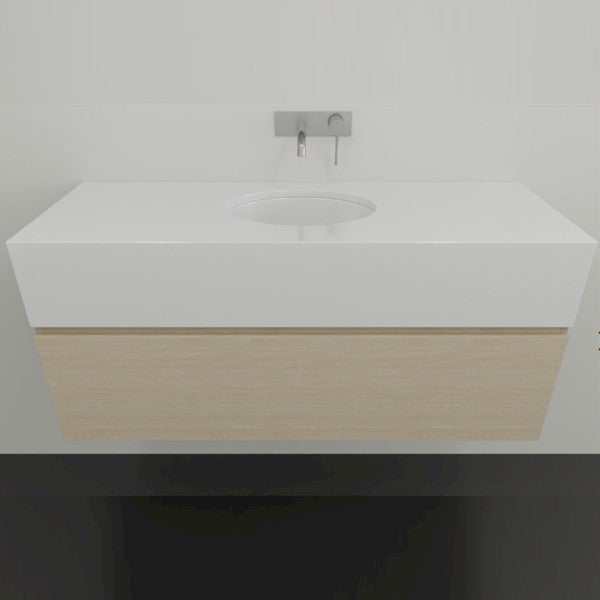 Timberline Kingsley Wall Hung Vanity with SilkSurface Box Top and Under Counter Basin