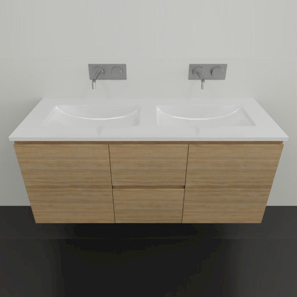 Timberline Nevada Wall Hung Vanity with Regal Acrylic Top - 1200 Double Basin | The Blue Space