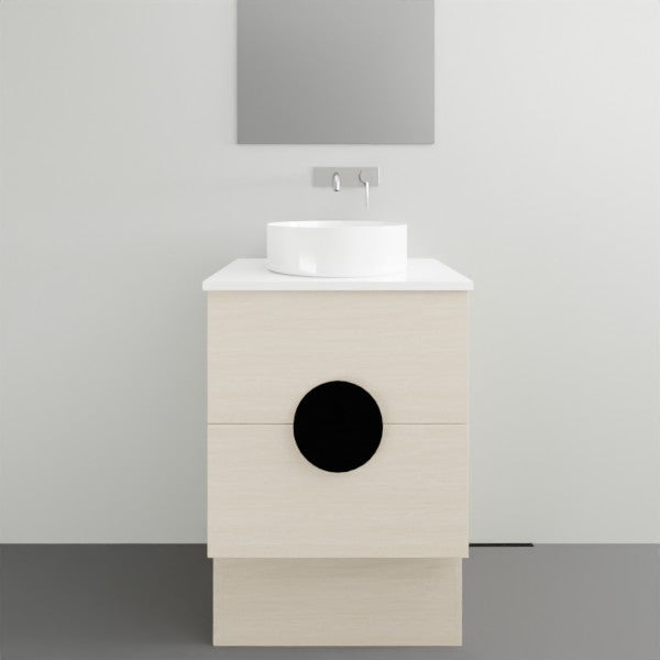 Timberline Oxbow Vanity w/ Kick, Stone Top & Basin