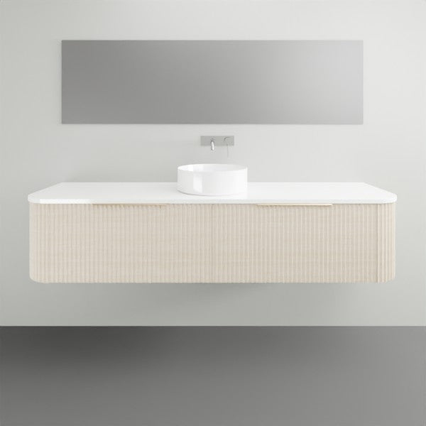Timberline Santos Apollo Fluted Wall Hung Vanity with SilkSurface Top and Above Counter Basin