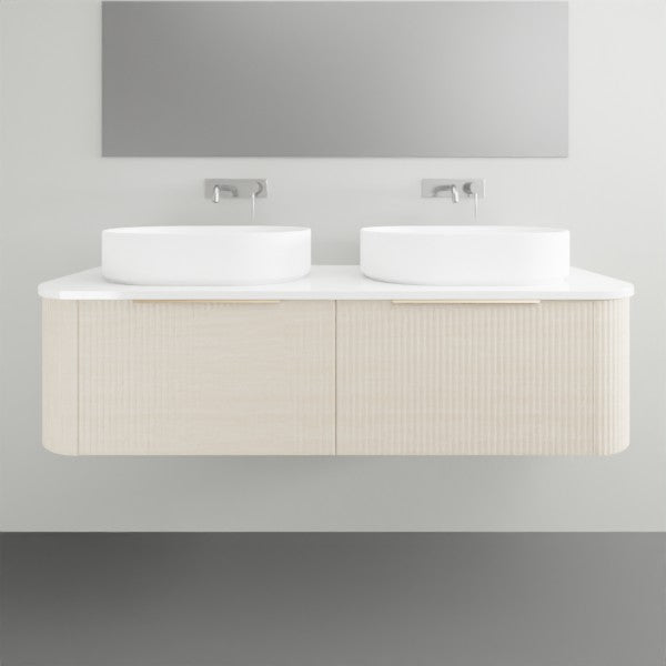 Timberline Santos Dockland Fluted Wall Hung Vanity with SilkSurface Top and Above Counter Basin