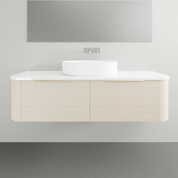 Timberline Santos Dockland Fluted Wall Hung Vanity with SilkSurface Top and Above Counter Basin