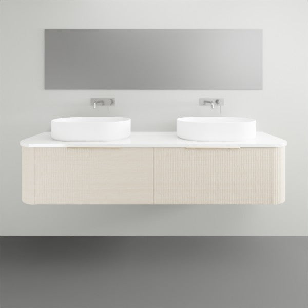 Timberline Santos Dockland Fluted Wall Hung Vanity with SilkSurface Top and Above Counter Basin