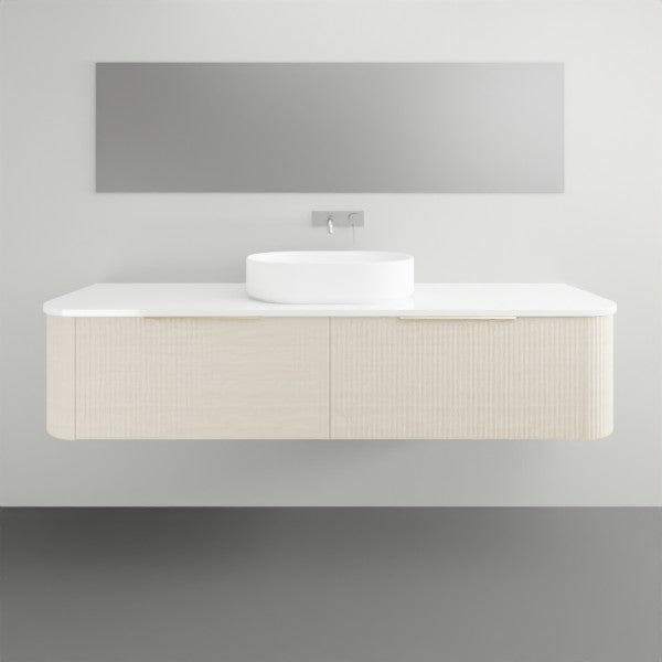 Timberline Santos Dockland Fluted Wall Hung Vanity with SilkSurface Top and Above Counter Basin