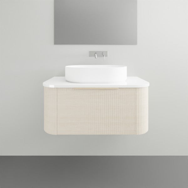 Timberline Santos Dockland Fluted Wall Hung Vanity with SilkSurface Top and Above Counter Basin