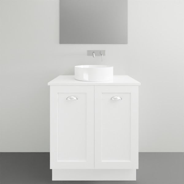 Timberline Victoria Floor Standing Vanity with Silksurface Freedom Top and Above Counter - 750mm Single Basin | The Blue Space