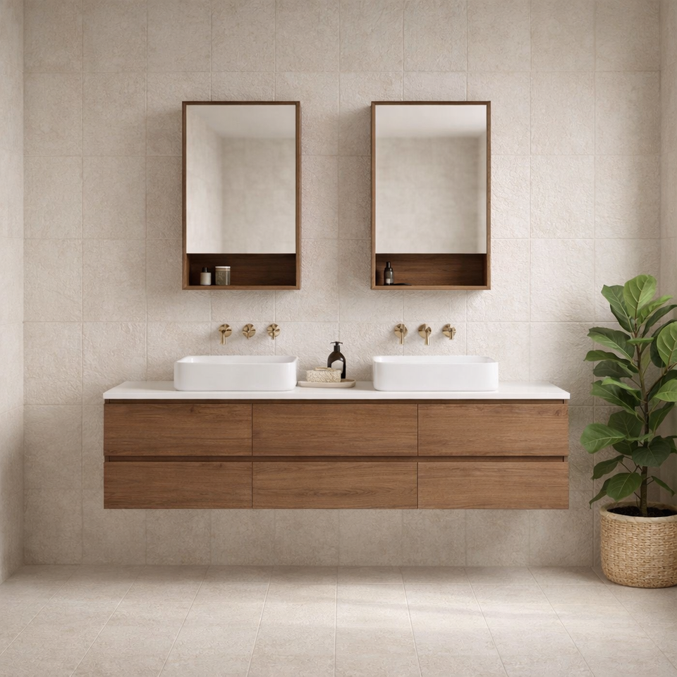 Timberline Ashton Wall Hung Vanity with Silk Surface Top & Basin