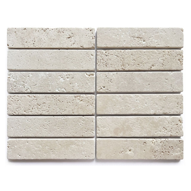 Tumbled Natural Beige Travertine Subway Tile 50mm x 200mm