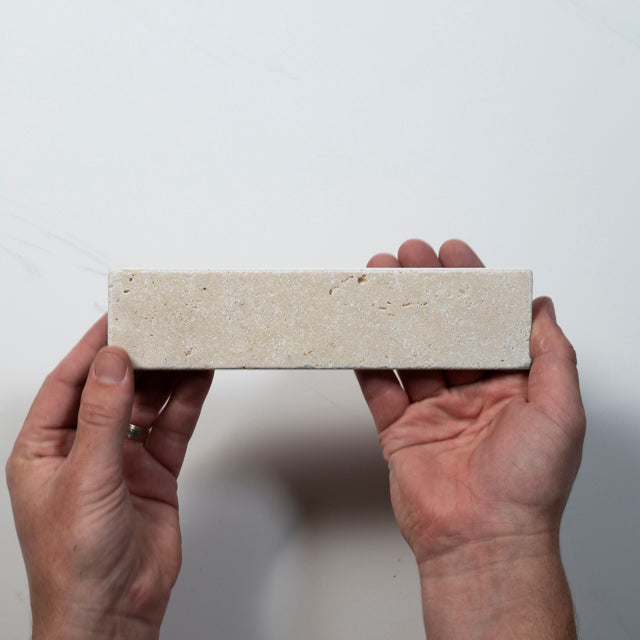 Tumbled Natural Beige Travertine Subway Tile 50mm x 200mm
