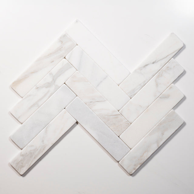 Tumbled Natural Calacatta Gold Marble Subway Tile 50mm x 200mm