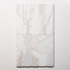 Tumbled Natural Calacatta Gold Marble Subway Tile 50mm x 200mm