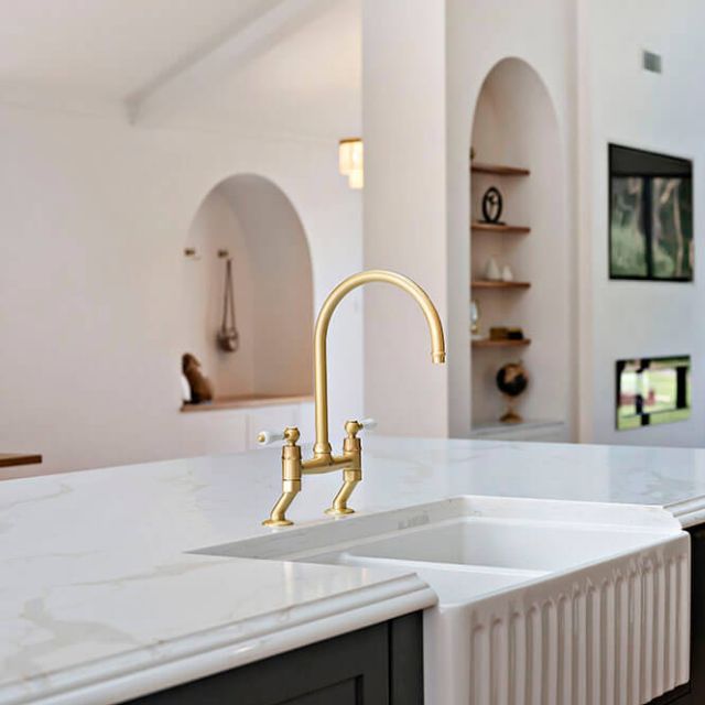 Turner Hastings Ludlow Bridge Mixer Tap - Brushed Brass