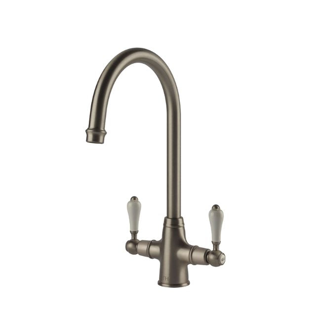 Turner Hastings Ludlow Double Sink Mixer - Brushed Nickel