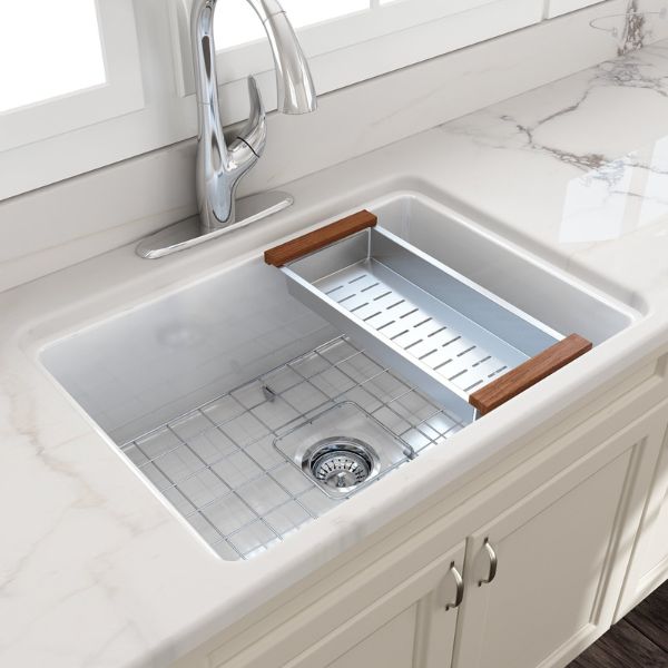 Turner Hastings Stainless Steel and Timber Sink Colander